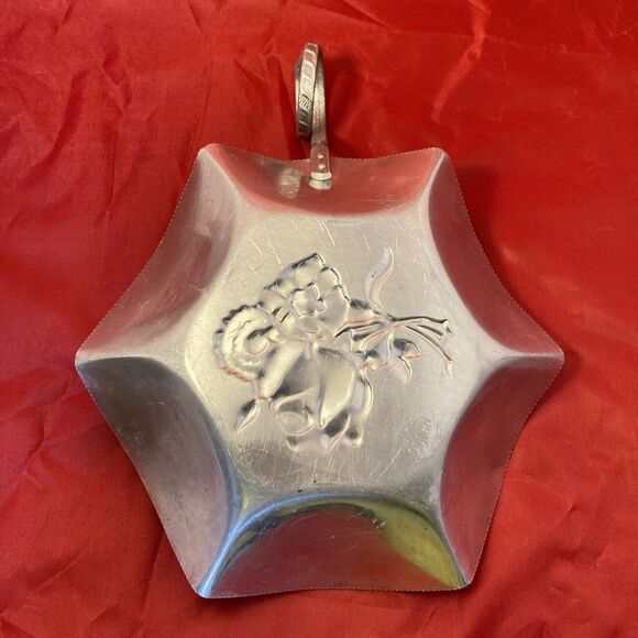 Vintage Nasco Aluminum Candy Dish Made in Italy Rose Design Beveled Edges - Picture 4 of 8